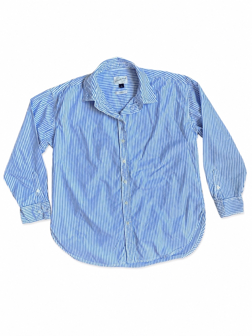 Universal Thread Blue Eye Striped Button Down Shirt Women’s Size S Oversized Fit